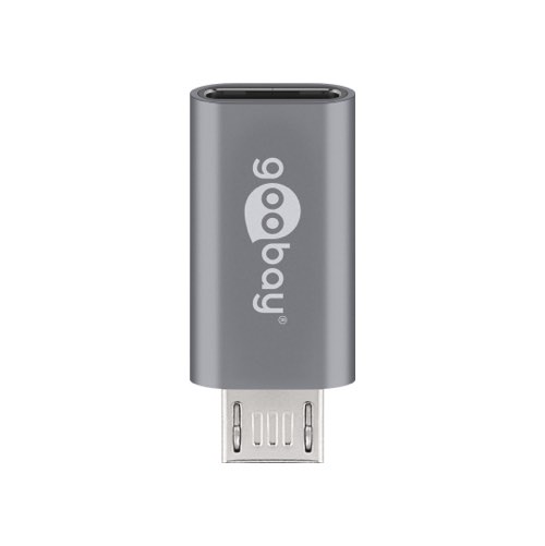 Billede af USB Micro-B 2.0 til USB-C adapter (han/hun) (Hvid) - 0,1 m - Goobay