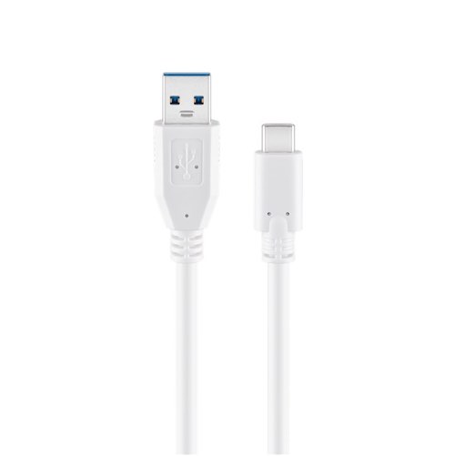 Se Goobay - USB 3.0 SuperSpeed kabel (USB-A / USB-C) (Han-Han) (Hvid) - 0,5 m hos AV-ZHOP.dk