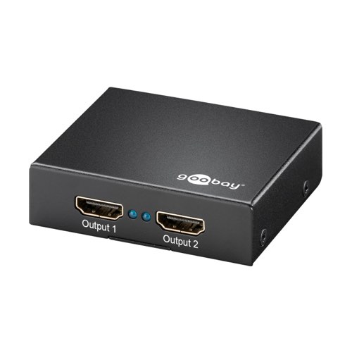 HDMI Splitter (1xIND/2xUD) (4K@30Hz)  (Sort) - Goobay