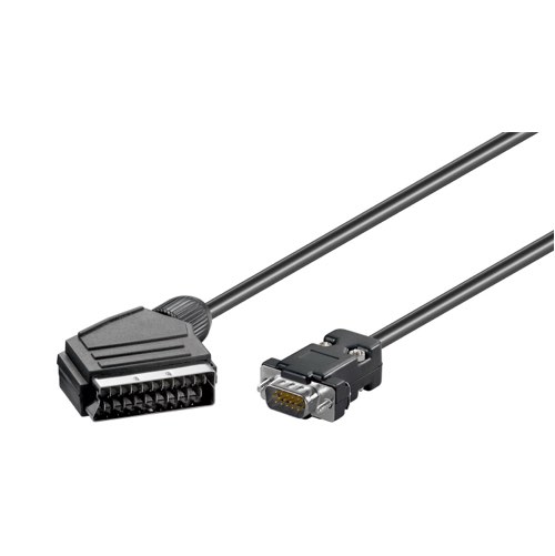SCART til VGA kabel (Han-Han) (Sort) - 2,0 m - Goobay