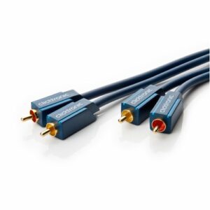 Phone kabel double skærmet (Stereo) (2xRCA) (Han-Han) (Blå) - 0,5 m - Clicktronic (Casual)