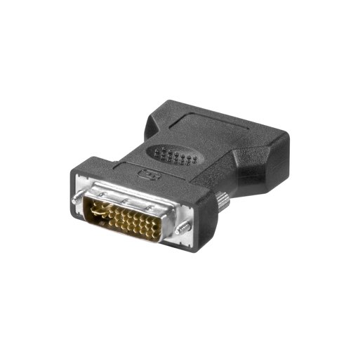 Billede af Analog DVI-I/VGA adapter (han/hun) (Sort) - 0,1 m - Goobay