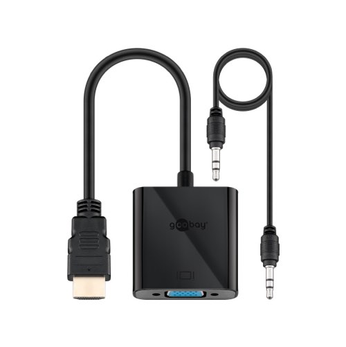 Billede af HDMI til VGA adapter (han/hun) (1080p@60 Hz) (Sort) - 0,15 m - Goobay