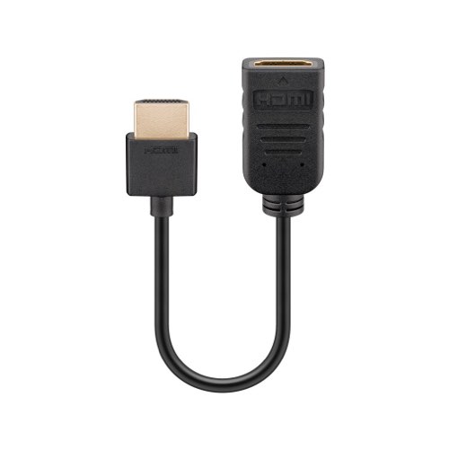 HDMI til HDMI flex-adapter (han/hun) (4K@60Hz) (Sort) - 0,1 - Goobay