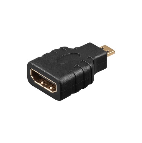 Billede af HDMI til HDMI-Micro adapter (hun/han) (4K@60Hz) (Sort) - 0,1 m - Goobay