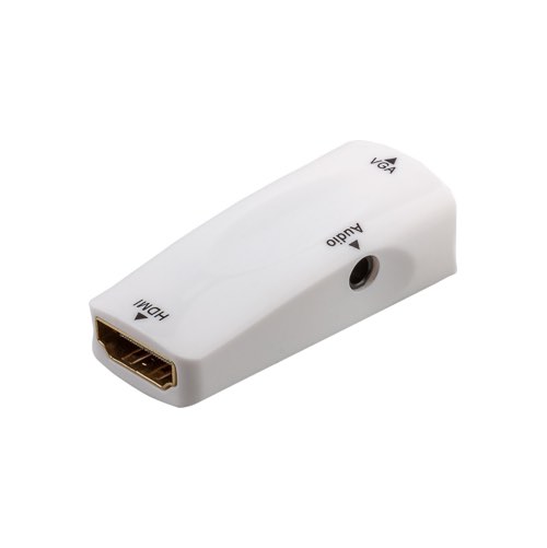 Se HDMI til VGA adapter (hun/hun) (1080p@60 Hz) (Hvid) - 0,1 m - Goobay hos AV-ZHOP.dk