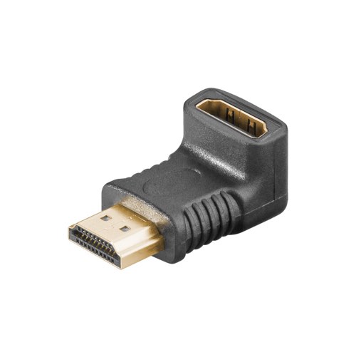 Billede af HDMI til HDMI 270 ° vinklet adapter (hun/han) (4K@60Hz) (Sort) - 0,1 m - Goobay