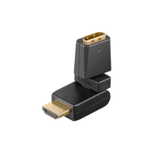 Billede af HDMI til HDMI 360Â° adapter (hun/han) (4K@60Hz) (Sort) - 0,1 m - Goobay