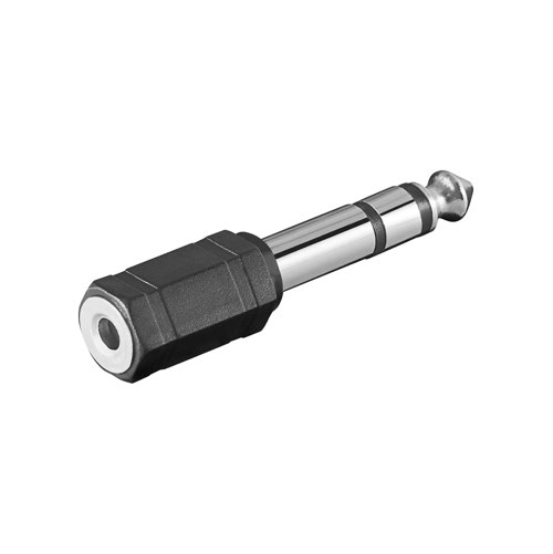 Se AUX jack 6.35mm til minijack 3.5mm adapter (han/hun) (Sort) - Goobay hos AV-ZHOP.dk