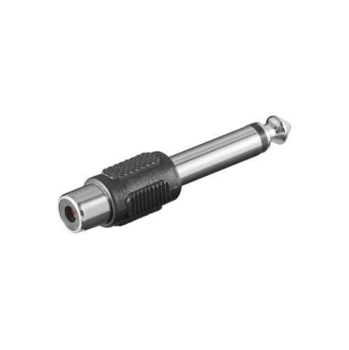 Billede af AUX jack 6.35mm til RCA adapter (han/hun) (Sort) - Goobay