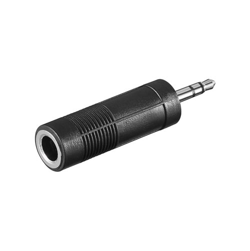 Se Minijack 3.5mm til Jack 6.35mm adapter (han/hun) (Sort) - Goobay hos AV-ZHOP.dk