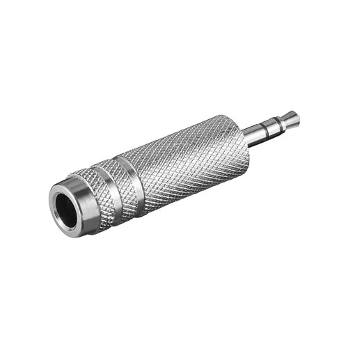 Billede af Minijack 3.5mm til Jack 6.35mm adapter (han/hun) (Zink) - Goobay