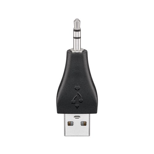 USB-A til Minijack 3.5mm/3-pin adapter (han/han) (Sort) - 0,1 m - Goobay