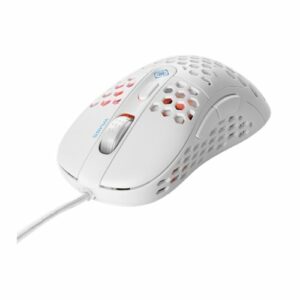 Deltaco - Ultra-Light Optisk gaming mus med ledning, 6 knapper med scroll - (RGB LED-lys) (Hvid) (6400 dpi)