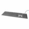 Kablet slim tastatur i aluminium - nordisk layout (Grå)  - Deltaco