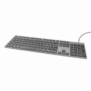Kablet slim tastatur i aluminium - nordisk layout (Grå)  - Deltaco