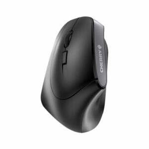 Trådløs Venstrehåndet  Ergonomisk mus, 6 knapper med scroll (Sort) (1200 dpi) - Cherry