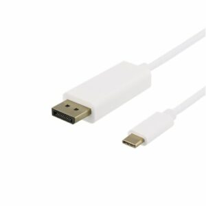 USB-C til DisplayPort adapter kabel (han/han) (4K@60Hz)  (Hvid) - 1,0 m - Deltaco