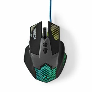 Gaming mus - optisk - 7 knapper m/ledning (Sort) (2400 dpi) - Nedis