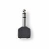AUX jack 6.35mm til 2x3.5mm adapter (han/hun) - 1 stk (Sort) - Nedis - Image 2