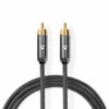 Premium Phone/RCA kabel (Mono) (1xRCA) (Han-Han) (Metal/Anthracite) - 2,0 m - Nedis