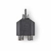 RCA/phone adapter  (Nikkelplateret) - 1xhan/2xhun (Sort) - Nedis