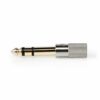AUX jack 6,35mm til 3.5mm headphone adapter (han/hun) - 1 stk (Metal) - Nedis - Image 2