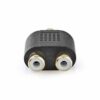 RCA/phone adapter  (Guldplateret) - 1xhan/2xhun (Sort) - Nedis - Image 2