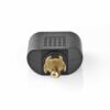RCA/phone adapter  (Guldplateret) - 1xhan/2xhun (Sort) - Nedis - Image 3