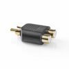 RCA/phone adapter  (Guldplateret) - 1xhan/2xhun (Sort) - Nedis - Image 4