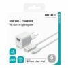 Deltaco - USB oplader sæt (Apple Lightning) (2.4A/12W) (Han-Han) (Hvid) - 1,0 m - Image 3