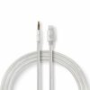 Apple Lightning til Minijack Stereo Audio kabel (3,5mm/3-pin) (Silver) - 1,0 m - Nedis